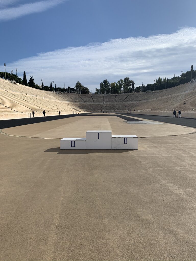 Tri-level podium at the Panatheniac Stadium