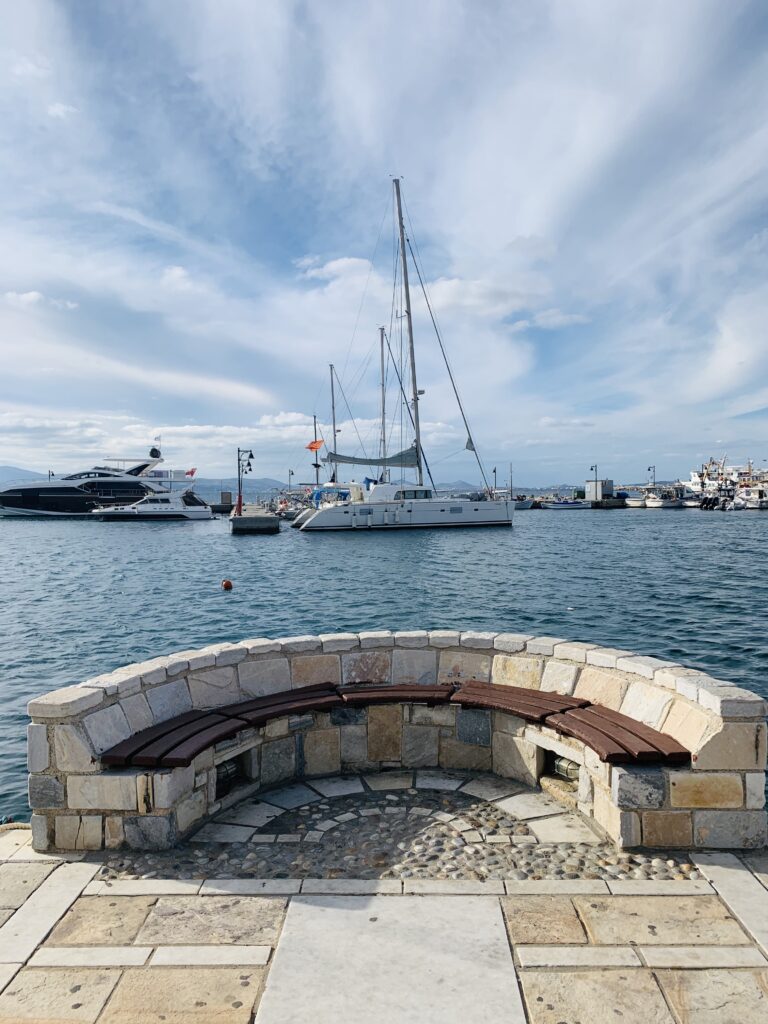 Waterfront benche in Naxos