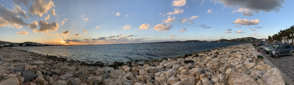 Panoramic View from the Waterfront in Parikia 
